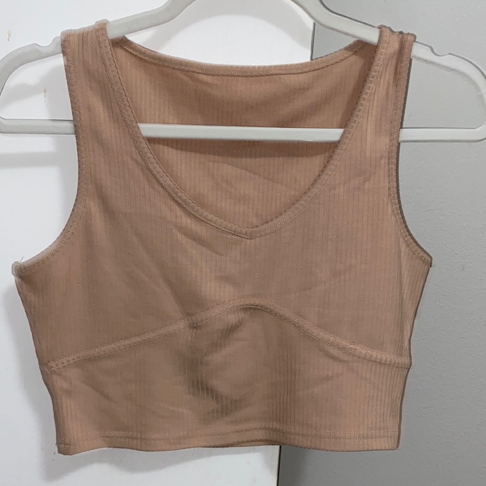 Tan tank top/crop top